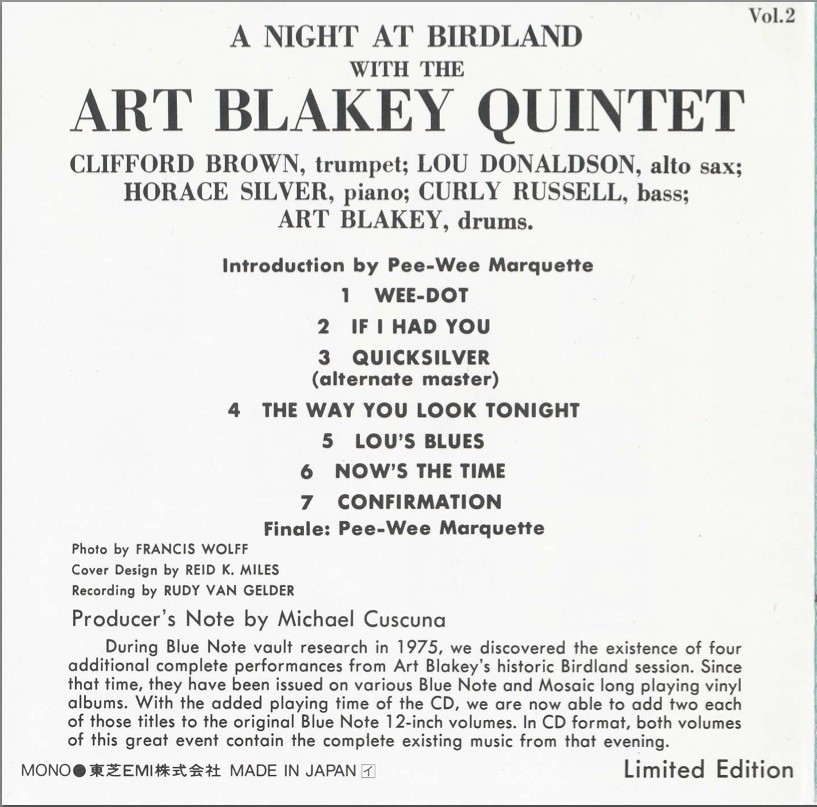 Art Blakey – A Night At Birdland Vol.2 – Jerry Scott